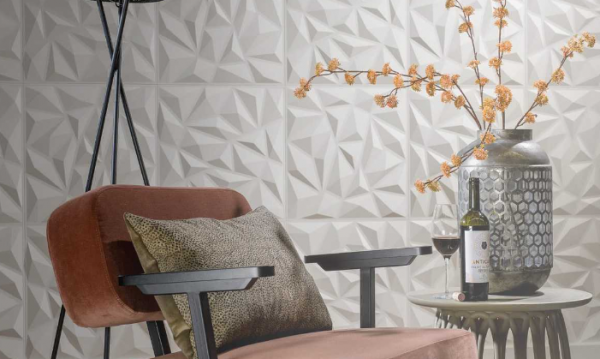 Wallpaper dinding dengan pola sutra tenun